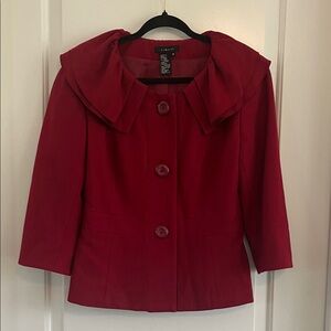 Light wool blend ruffle collar jacket size medium
